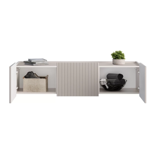 Szafka RTV Malmi 150 cm wisząca - kaszmir / złoty